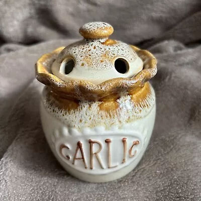 Buy Lidded Garlic  Storage Jar Fosters Blonde Honeycomb Cornish Pottery Free P&p • 14.99£
