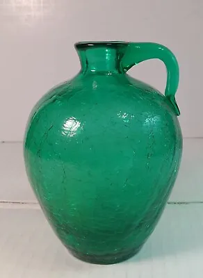 Buy Vintage Crackle Glass Pitcher Hand Blown 5.5 Inch Tall • 23.16£