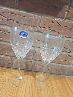 Buy 🌟2 ROYAL DOULTON JULIETTE LEAD CRYSTAL WINE GLASSES 22 Cm TALL SIGNED BASED🌟 • 22.50£