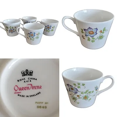 Buy 4x Queen Anne Floral Bone China Tea Cups 8649 Made In England • 7£