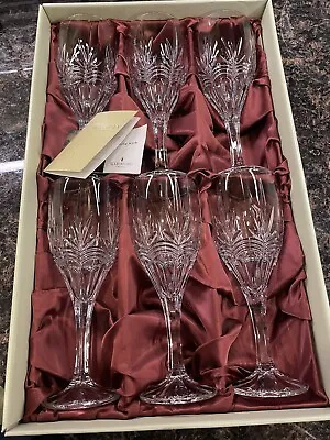 Buy Galway Waterford Irish Crystal Wine Glasses NEW IN BOX / OPEN BOX  (SET OF 6) • 141.30£