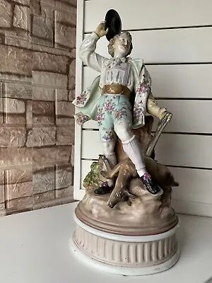 Buy Huge & Heavy Antique Meissen Dresden Porcelain Deer Hunter Figurine 12.5  • 50£
