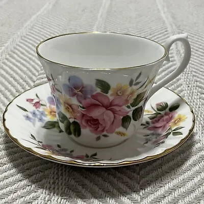 Buy Royal Sutherland Pink Rose Floral Teacup And Saucer Set  • 24.55£