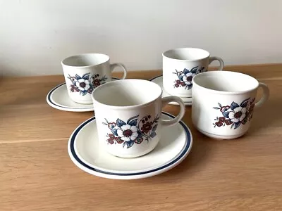 Buy  Vintage ALPINE ROSE Tea Cups And Saucers Set FLORAL Staffordshire Pottery VGC • 10.90£