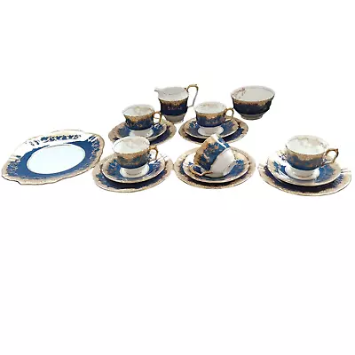 Buy Crown Staffordshire Cobalt Blue & Gold Tea Set • 14.99£