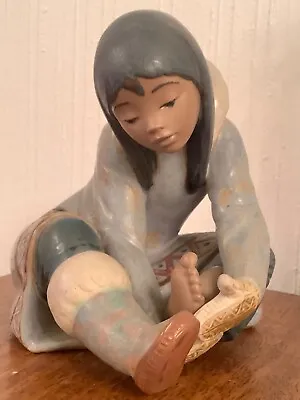 Buy Figure Ceramic Eskimo Girls Inuit LLADRO DAISA Spain 1985 • 153.47£