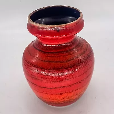 Buy Bay Keramik Orange Fat Lava Pottery Vase 82 17cm MCM German 70s • 55£