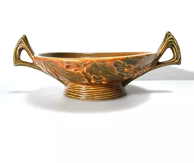 Buy Vintage Roseville Brown Bushberry Art Pottery Ceramic Bowl 412 - 6  1940's • 66.50£