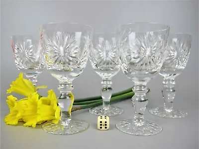 Buy Wine Claret Glasses. Cut Crystal Set X 5. Quality Cornflower Cut. Vintage. 150ml • 30.99£