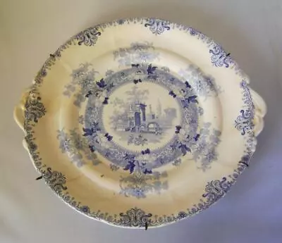 Buy Old Blue & White Platter: Improved Stone China: Pompeiana Pattern: Ruins • 10£