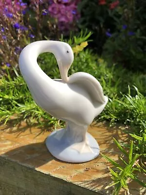Buy Vintage Lladro Swan Standing/Preening Figurine Handmade Spain • 14.99£