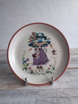 Buy Purbeck Pottery 70s Girl With Dog Plate Gisela Gottschlich • 12£