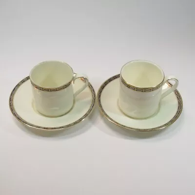 Buy Minton St James Coffee Cups & Saucers Pair Bone China Tableware 4pcs [Lot C] • 15£
