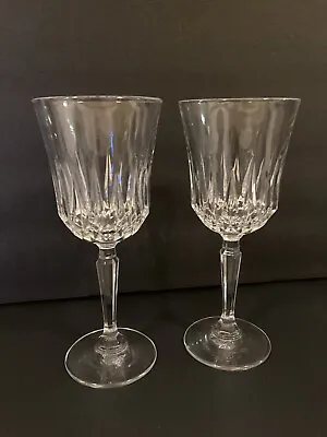 Buy Crystal Water Goblets Set Of 2 Marquise Cut • 11.33£