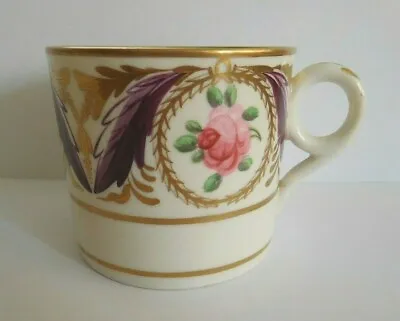 Buy Antique Minton Coffee Can With Sevres Style Mark With Pink Rose Decoeation • 65£