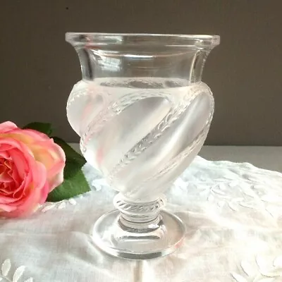 Buy Lalique Frosted  Hand Finished Ermenonville Crystal Art Vase- Simply Stunning • 300£