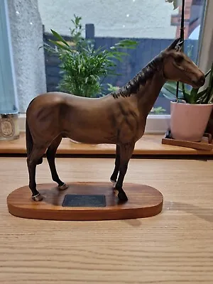 Buy BESWICK Connoisseur PSALM Race Horse Ceramic Figure Wooden Base - Stunning! 🐎 • 75£