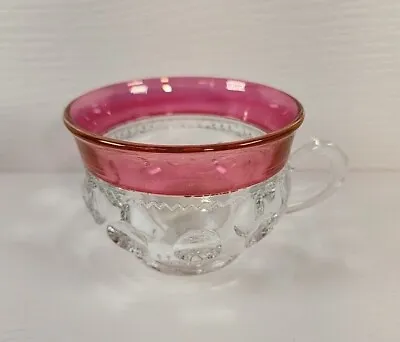Buy Vintage Indiana Glass Kings Crown Thumbprint Ruby Red Coffee Tea Punch Cups • 3.77£