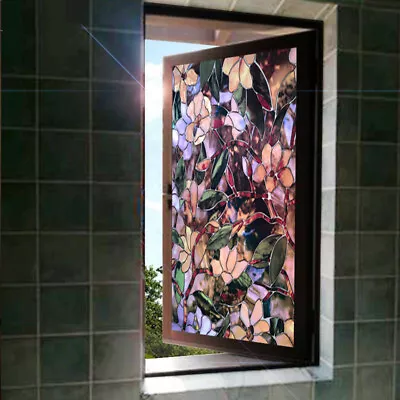Buy Frosted Stained 3D Flower Glass Window Film Sticker Privacy Protector Home Decor • 6.43£