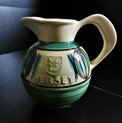 Buy Rare Jersey Pottery Cream Milk Jug 5.5  Height Green Vintage Used Excellent  • 7.99£