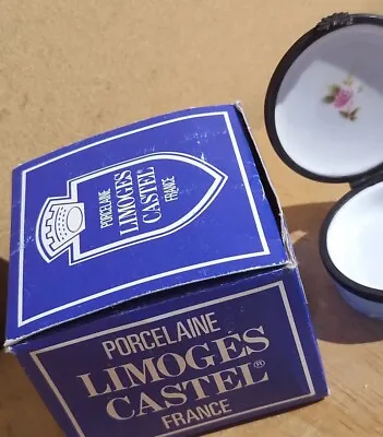 Buy Vintage Old China Pot Trinket Small Blue  Storage Limoges Castel France  • 29.95£