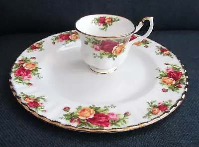 Buy New With Tags! 2 Pieces Royal Albert Old Country Roses- Dinner Plate & Tea Cup • 23.97£