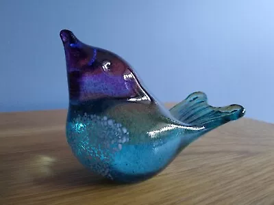 Buy OurGlass Signed Fork Tailed Blue Purple Art Glass Bird Figurine Ornament • 12.95£