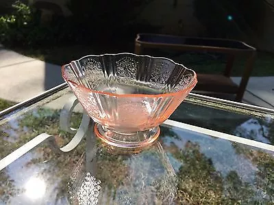 Buy American Sweetheart Pink Depression Glass Sherbet 4.25  Footed MacBETH-EVANS WOW • 8.64£