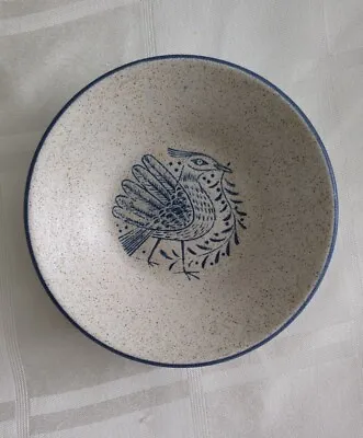 Buy Purbeck Pottery England Bird Shallow Dish Blue Speckled • 4.99£