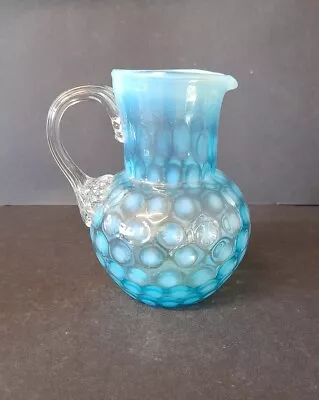 Buy ANTIQUE CLEAR TURQUOISE GLASS 1/4 Pt. JUG  • 35£