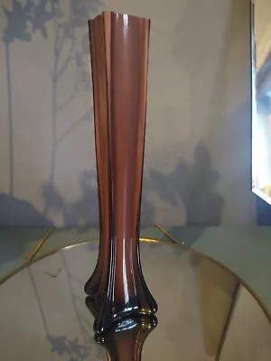 Buy Vintage Mid Century Amethyst Tall Stem Vase Murano Glass? Elephant Footed • 20£