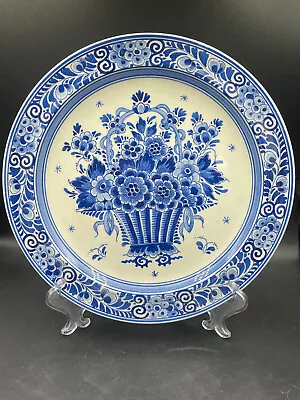 Buy Vintage Ceramic Royal Delft Blue Wall Plate Plate Holland Flowers Hand Painted • 91.46£