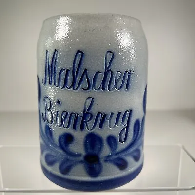 Buy Vintage West German Salt Glazed Stoneware Mug Stein Cobalt Blue Design Malscher • 11.54£