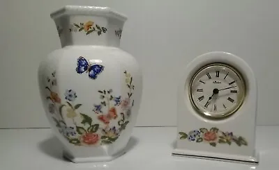 Buy Aynsley Cottage Garden Vase 18 Cm Clock 13x10x4 Cm Fine Bone China • 20£
