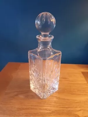 Buy Vintage Crystal Cut Glass Square Whisky Decanter • 18£
