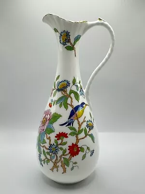 Buy Aynsley Pembroke Vase Jug Pitcher Bone China Floral Bird England Height 18.5cm • 14£