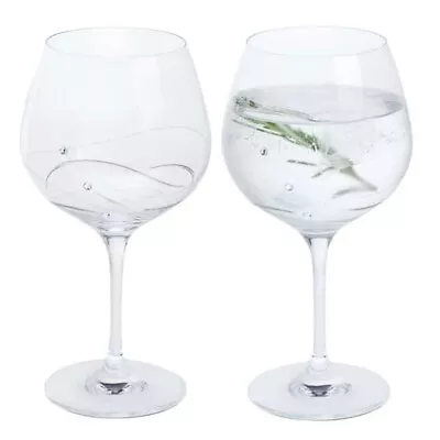 Buy Dartington Clear Lead Crystal Embellished Glitz Gin & Tonic Copa Glass Set Of 2 • 52£