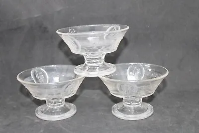 Buy 3 Antique EAPG 1875 Venus Cupid Pattern Glass Footed Berry Bowl Sherbet A4-7 • 14.19£