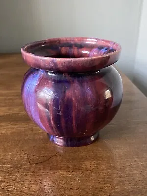 Buy VINTAGE Purple And Pink Drip Glazed Ruskin Style Studio Pottery Vase • 20£