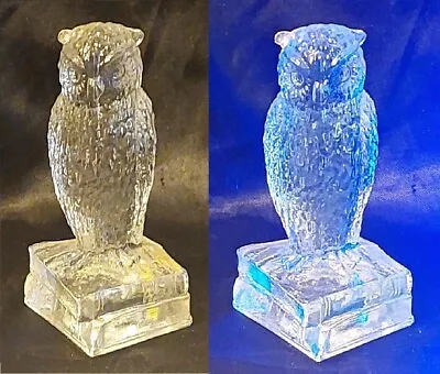 Buy Vintage DEGENHART GLASS OWL On Books Figurine Crystal Clear • 22.54£