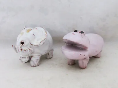 Buy 2 Ark Studio Pottery Devon, Miniature Animals, Elephant & Hippo • 2.99£