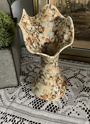 Buy Confetti Drip Glaze Style Ceramic Vase- MCM Deco. Browns & Blues 8”Tx 4.5” • 28.88£