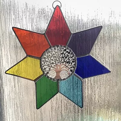 Buy Hand Made Stained Glass Rainbow Star • 22£