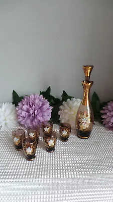 Buy Vintage Bohemian Murano Glass Decanter & Six Glasses • 40£