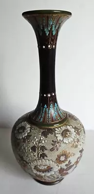 Buy Vintage Doulton Lambeth Slater's Patent Narrow Neck Vase  - 25 Cm Tall • 40£