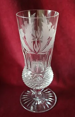 Buy Edinburgh Crystal Thistle Pattern - Champagne Flute Glass - Signed • 110£