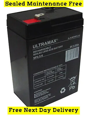 Buy Ultramax 6V 4.5AH Replacement Battery For Thomas The Tank Engine For Peg Perego • 13.99£