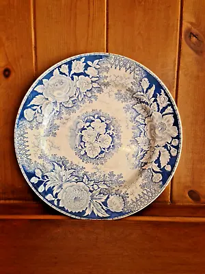Buy Antique Staffordshire Ironstone Blue & White Plate Back Stamped • 25£