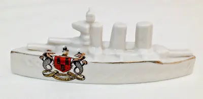 Buy Antique WW1 Crested China Model Of A War Ship Crest For Newcastle On Tyne • 35£