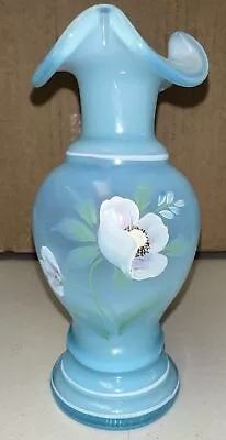 Buy Fenton Glass - Victoria's Attic Blue Topaz Overlay Collection - HP Poppy Vase • 57.53£